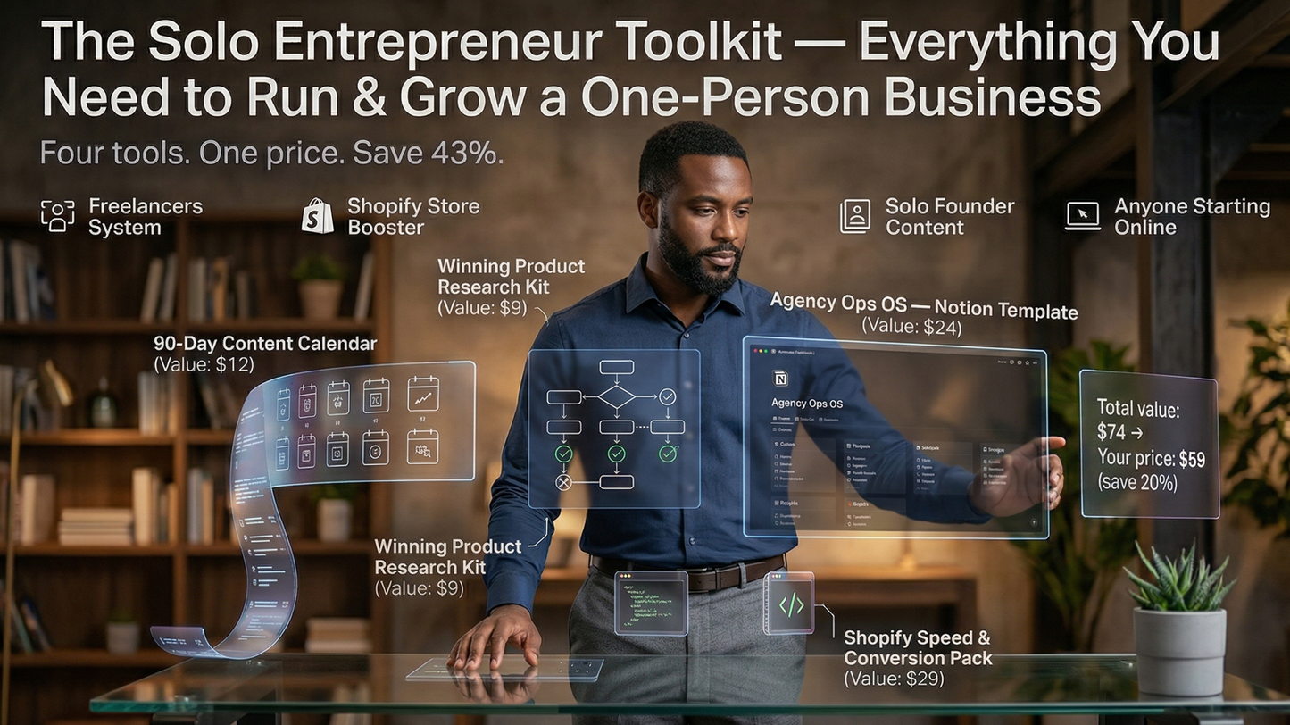 The Solo Entrepreneur Toolkit — Everything You Need to Run & Grow a One-Person Business