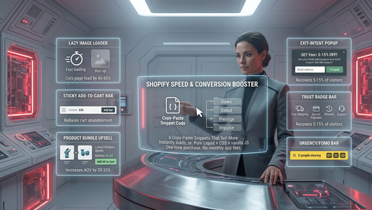 Shopify Speed & Conversion Booster — 6 Copy-Paste Snippets That Sell More